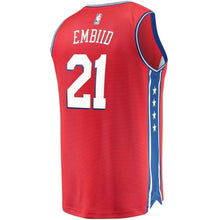 Load image into Gallery viewer, Men's Fanatics Branded Joel Embiid Red Philadelphia 7ers Fast Break Replica Jersey  Statement Edition  Red