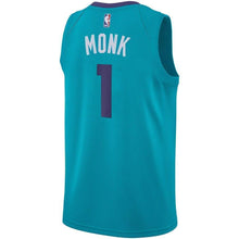 Load image into Gallery viewer, Men's Jordan Brand Malik Monk Teal Charlotte Hornets Swingman Sponsor Patch Jersey – Icon Edition  Aqua