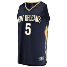 Load image into Gallery viewer, Men's Fanatics Branded Trevon Bluiett Navy New Orleans Pelicans Fast Break Replica Jersey – Icon Edition Navy