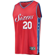 Load image into Gallery viewer, Men's Fanatics Branded Markelle Fultz Red Philadelphia 7ers Fast Break Replica Player Jersey  Statement Edition  Red